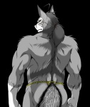 alpha_channel anthro back_turned biceps big_muscles black_nose blue_background butt canine facial_markings frown fundoshi fur grey_fur hair looking_at_viewer looking_back male markings morenatsu muscles plain_background scar solo standing ten_kodori transparent_background underwear unknown_artist wolf yellow_eyes
Rating: Questionable
Score: 5
User: BlackBoltEX
Date: June 13, 2013