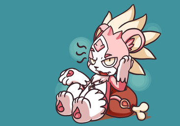 chibi male plushie semi-anthro solo foulex puzzle_and_dragons felid lion mammal pantherine hi_res