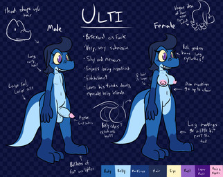 3_toes 4_fingers anthro balls big_butt big_tail blue_balls blue_body blue_hair blue_penis blue_scales breasts butt checkered checkered_background circumcised directional_arrow erection fangs feet female fingers front_view genitals glans hair humanoid_genitalia humanoid_penis long_hair looking_away male medium_breasts nipples non-mammal_balls non-mammal_breasts non-mammal_nipples nude overbite pattern_background penis pink_glans pink_nipples profanity pupils purple_eyes scales simple_background slit_pupils solo standing tail teeth text toes vein veiny_penis vulva yellow_sclera ultilix ulti_(ultilix) lizard reptile scalie 2020 english_text hi_res model_sheet