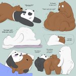 all_fours anthro anus balls bed blush brown_body butt cuddling dialogue digestion furniture genitals group implied_transformation lying male male_pred rear_view short_tail sleeping standing struggling struggling_prey tail text trio vore white_body da~blueguy cartoon_network we_bare_bears grizzly_(we_bare_bears) ice_bear_(we_bare_bears) panda_(we_bare_bears) bear brown_bear giant_panda grizzly_bear mammal polar_bear ursine 1:1 english_text hi_res adopted_(lore) adoptive_brother_(lore) adoptive_brothers_(lore) adoptive_sibling_(lore) pseudo_incest_(lore)