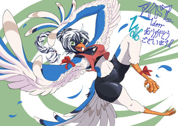 anthro beak black_body black_feathers blue_body blue_feathers bottomwear bra braided_hair braided_ponytail breasts cheek_tuft claws clothed clothed_female clothing crop_top curvy_figure enthusiastic facial_tuft feathers feet female flying fully_clothed gesture green_eyes hair happy medium_breasts midair midriff navel neck_tuft open_beak open_mouth orange_beak ponytail raised_leg shirt shorts simple_background small_waist smile smiling_at_viewer solo sports_bra spread_wings stripes tail tail_feathers talons thick_thighs tight_clothing toe_claws toes tongue topwear tuft underwear waving waving_at_viewer white_body white_feathers wide_hips wings lovo_(artist) cissa_(idorrth) avian bird corvid magpie_(corvid) oscine passerine digital_media_(artwork) hi_res