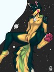 andromorph anthro clitoral_hood clitoris genitals intersex pussy solo space mothrianna asano_ichimaru canid canine fox mammal 3:4 absurd_res hi_res