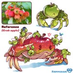 ambiguous_gender apple eyebrows feral food fruit green_body group pincers plant red_body size_difference rappenem arthropod crab crustacean decapoda elemental_creature flora_fauna food_creature living_fruit malacostracan marine 1:1 absurd_res hi_res reference_image