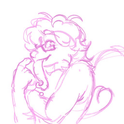 5_fingers anthro arm_tuft big_eyes big_nose big_tail biped blep blush bodily_fluids cheek_tuft claws eyewear facial_tuft finger_claws fingers fluffy fluffy_tail gesture glasses hair hand_gesture hand_on_arm humanoid_hands long_hair long_tail long_tongue looking_at_viewer loose_hair male male_anthro messy_hair nude pink_line_art pointing pointing_at_self pose round_ears saliva shoulder_tuft side_view simple_background slightly_chubby slightly_chubby_anthro slightly_chubby_male small_ears snout solo standing tail tongue tongue_out tuft wearing_glasses white_background feliix_montirry pla_(alottaplaplapla) mammal northern_olingo olingo procyonid 1:1 2025 absurd_res colored_line_art digital_drawing_(artwork) digital_media_(artwork) hi_res monochrome portrait sketch three-quarter_portrait