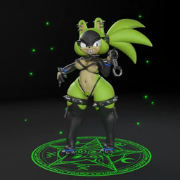 anthro areola areola_slip armwear barbell_piercing big_breasts big_butt black_background black_body black_boots black_clothing black_footwear black_fur black_gloves black_handwear black_nose black_thong black_topwear black_underwear blue_eyes boots bottom_heavy bracelet breasts butt clothed clothing collar cuff_(restraint) ear_piercing elbow_gloves eyelashes facial_markings female footwear fur genitals gloves green_body green_fur green_pubes handcuffs handwear head_markings high_heeled_boots high_heels holding_handcuffs holding_object jewelry knee_boots knee_highs legwear long_eyelashes looking_at_viewer markings metal_cuffs mole_(marking) navel navel_piercing nipple_piercing nipples nude piercing pink_areola pink_nipples pube_peek pubes restraints sharp_teeth shoes simple_background skimpy solo spiked_bracelet spiked_collar spikes summoning_circle tan_body tan_fur teeth thick_thighs thigh_boots thigh_highs thong tongue tongue_out tongue_piercing topwear underwear vulva wide_hips general_buta krokobyaka idw_publishing sega sonic_the_hedgehog_(comics) sonic_the_hedgehog_(idw) sonic_the_hedgehog_(series) surge_the_tenrec afrosoricid mammal tenrec 1:1 3d_(artwork) animated digital_media_(artwork) loop no_sound short_playtime turntable_(animation) webm