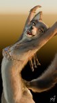 anthro areola biped breasts female female_anthro fur happy nipples pose raised_arm small_breasts smile solo reaching_art naala canid canine canis domestic_dog fox mammal wolf 3d_(artwork) 9:16 blender_(artwork) digital_media_(artwork) hi_res