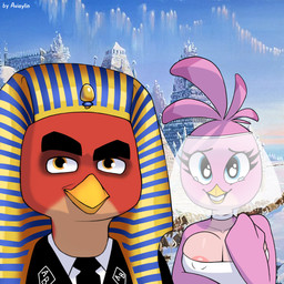 anthro areola areola_slip beak big_breasts blue_eyes bodily_fluids breasts brown_eyes clothed clothing crying dress duo egyptian egyptian_clothing egyptian_headdress feather_hair feathers female happy looking_at_viewer male nazi_uniform pink_body pseudo_hair red_body smile smirk tears wedding_dress avioylin angry_birds mythology rovio_entertainment sega the_angry_birds_movie red_(angry_birds) stella_(angry_birds) avian 1:1 hi_res meme