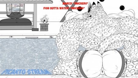 advertisement anthro anus back_muscles biceps big_butt big_muscles butt clothing dicknipples fur genitals huge_muscles hyper hyper_muscles leopard_spots looking_at_viewer looking_back male muscular muscular_anthro muscular_male open_mouth penis poolside presenting puckered_anus puffy_anus shadow smile solo spots stream_announcement swimming_pool swimwear text unusual_anatomy unusual_genitalia_placement unusual_penis_placement vein water shadow-rubberkitten shadow-rubberkitten_(character) felid feline leopard mammal pantherine black_and_white monochrome