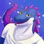 anthro blue_body blue_scales male purple_body purple_scales scales solo tail tongue tongue_out white_chest yellow_eyes sthywrd bri_lyell alligator alligatorid crocodilian reptile scalie 1:1