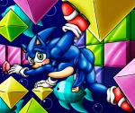 anthro athletic balls big_balls biped blue_body blue_fur blush clothing emeralds floating footwear fur genitals green_eyes long_penis male muscular muscular_anthro penis shoes socks solo spread_legs spreading tan_body tan_fur happyanthro sega sonic_the_hedgehog_(series) sonic_the_hedgehog eulipotyphlan hedgehog mammal absurd_res hi_res