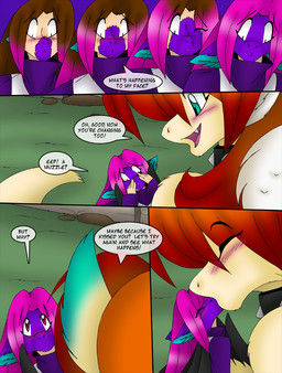 4_wings anthro big_breasts blush blush_lines breasts brown_hair clothed clothing collar detailed_background dialogue duo ear_growth eye_contact eyes_closed feathered_wings feathers featureless_breasts featureless_crotch female female/female female_anthro fluffy fluffy_tail fur gender_transformation green_eyes growth hair hair_growth human_to_anthro kissing larger_female looking_at_another looking_at_partner male mtf_transformation multi_wing nude nude_anthro nude_female orange_body orange_hair orange_scales outside pink_hair purple_body purple_fur red_eyes scales size_difference smaller_female smaller_male snout snout_growth species_transformation speech_bubble spiked_collar spikes tail talking_to_another talking_to_partner tan_body tan_fur tan_skin text transformation wings aakashi msfhwraith mana_(series) mythology square_enix mana_beast dragon flammie furred_dragon furred_scalie human mammal mythological_creature mythological_scalie scalie 2010 comic digital_drawing_(artwork) digital_media_(artwork) english_text sequence