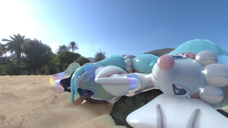 ambiguous_gender beach blue_eyes blue_hair feral fin gem hair looking_at_viewer outside pearl_(gem) scales seaside solo split_form barbonicles nintendo pokemon aquatic generation_7_pokemon mammal merfolk pinniped pokemon_(species) primarina sea_lion 16:9 3d_(artwork) digital_media_(artwork) hi_res widescreen