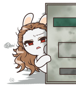 alternate_species anthro bent_arm black_eyebrows brown_hair door eyebrow_through_hair eyebrows eyelashes eyelashes_through_hair featureless_crotch featureless_feet feet female female_anthro frown frowning_at_viewer fur furrification hair leaning lidded_eyes light long_ears long_hair looking_at_viewer mitten_hands narrowed_eyes no_pupils noseless nude nude_anthro nude_female number open_frown open_mouth pink_mouth rabbidification red_eyes simple_background solo squint tan_blush tan_eyelids tan_inner_ear translucent translucent_hair wavy_hair white_background white_body white_fur charisuke cygames idolmaster idolmaster_cinderella_girls raving_rabbids rayman_(series) ubisoft chinami_komuro lagomorph mammal rabbid 2024 absurd_res colored crossover digital_drawing_(artwork) digital_media_(artwork) hi_res japanese_description lighting shaded simple_shading
