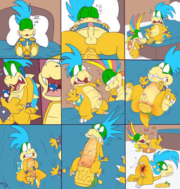 abdominal_bulge all_fours anal anal_fingering anal_penetration anthro anus ass_up balls belly belly_blush blush bodily_fluids body_blush butt corn crying extreme_penetration fingering food forced gaping gaping_anus genitals humanoid_genitalia humanoid_penis male male_penetrated mohawk pain penetration penis plant rape ridiculous_fit sex shrinking shrinking_around shrinking_while_penetrated size_transformation tears tight_fit transformation young young_anthro fuf mario_bros nintendo koopaling larry_koopa lemmy_koopa dragon_koopa koopa scalie absurd_res digital_media_(artwork) hi_res brother_(lore) brothers_(lore) sibling_(lore)