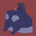 anthro areola big_breasts bodily_fluids book breasts female grey_areola grey_nipples huge_breasts lips morbidly_obese nipples obese overweight sitting solo sweat thick_bottom_lip thick_thighs wide_hips titaniumwhut bovid caprine goat mammal 1:1 animated short_playtime