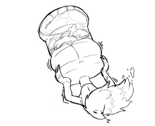 anthro antlers big_butt butt butt_in_face container duo eyes_closed female female/female hair horn huge_butt in_bottle in_container long_hair small_waist stuck water water_jug ti-ling deltarune undertale_(series) miss_mizzle noelle_holiday darkner deer elemental_creature mammal mizzle_(deltarune) new_world_deer reindeer water_creature digital_media_(artwork) hi_res monochrome
