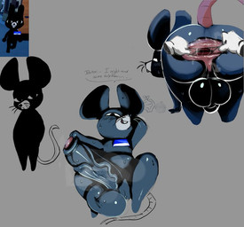 anthro anus backsack badge balls bent_over big_balls big_ears big_penis black_body black_fur black_nose bodily_fluids buckteeth butt dialogue disembodied_hand duo fur genitals looking_at_viewer looking_back looking_back_at_viewer looking_down looking_up looking_up_at_viewer male male/male musk musky_balls musky_penis name_tag penis rear_view simple_background smile smiling_at_viewer smirk smirking_at_viewer speech_bubble spread_anus spreading sweat sweaty_balls sweaty_butt sweaty_genitalia tail teeth whiskers apple_mortar_(artist) animal_hospital ratthew_(animal_hosptial) mammal murid murine rat rodent