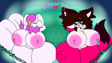 2_tails anthro areola bedroom_eyes big_areola big_breasts blush breasts chest_tuft dead_eyes excessive_farts facial_tuft fart fart_cloud fart_fetish farting_on_another female fur genitals gesture group hair hand_gesture huge_breasts huge_thighs hyper hyper_breasts hyper_fart hyper_thighs leg_tuft male male/female middle_finger multi_tail narrowed_eyes neck_tuft nipples non-mammal_nipples nude one_eye_closed onomatopoeia pink_body pink_fur pokemorph seductive sound_effects tail text thick_thighs thigh_tuft trio tuft vulva white_body white_fur wide_hips wink lord_shad nintendo pokemon shad_(lord_shad) canid canine canis generation_6_pokemon mammal meowstic pokemon_(species) procyonid raccoon wolf 16:9 alpha_channel hi_res widescreen