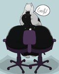 anthro big_butt butt chair clothing feet female furniture glistening glistening_body huge_butt hyper hyper_butt mature_anthro mature_female office_chair rear_view robe solo speech_bubble tail thick_thighs wide_hips nerobero0 undertale_(series) toriel bovid caprine goat mammal absurd_res hi_res