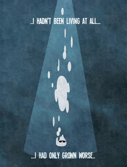 ambiguous_gender anthro dialogue sad simple_background solo standing text white_text shane_frost ghost mammal spirit 2018 comic digital_media_(artwork) english_text