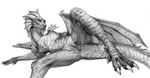 anus claws female feral fin genitals inviting looking_at_viewer lying membrane_(anatomy) membranous_wings on_side presenting presenting_pussy pussy quadruped seductive smile solo spread_legs spreading tail toe_claws wings a_inc european_mythology mythology aquatic_dragon dragon marine mythological_creature mythological_scalie scalie western_dragon 2023 monochrome