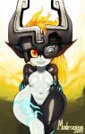 2015 breasts digital_media_(artwork) female genitals glistening glistening_body hi_res humanoid humanoid_pointy_ears looking_at_viewer midna modeseven navel nintendo not_furry pussy short_stack small_breasts solo the_legend_of_zelda thick_thighs third-party_edit twili twilight_princess wide_hips