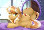 anus bedroom_eyes big_butt butt cutie_mark female feral genitals lying mirror narrowed_eyes on_side pussy reflection seductive smile solo rainbownspeedash hasbro my_little_pony fan_character equid equine horse mammal pony absurd_res hi_res