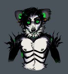 alternative_fashion anthro black_and_green ear_piercing ear_ring ear_stud goth magic_user male necromancer nipple_piercing nipples piercing ring_piercing solo spike_piercing witch greaserdemon aye-aye lemur lich mammal primate strepsirrhine undead absurd_res hi_res