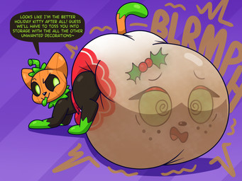 big_diaper black_body black_fur bodily_fluids bottomwear clothed clothing dialogue diaper diaper_transformation duo excessive_feces feces female feral food for_a_head fruit fur green_eyes huge_diaper hyper hyper_feces looking_back male open_mouth plant pooping pumpkin pumpkin_head questionable_consent scatplay simple_background smile soiled_diaper soiling speech_bubble spiral spiral_eyes tail text tongue tongue_out transformation unclean_diaper used_diaper wearing_diaper nyxiettenyxstar junipurr pumkat animate_inanimate diaper_creature domestic_cat elemental_creature felid feline felis food_creature mammal object_head 2025 digital_media_(artwork) english_text hi_res