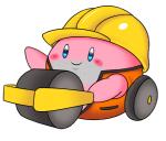 armor blue_eyes blush hard_hat headgear helmet male not_furry solo steamroller unknown_artist kirby_(series) nintendo kirby waddling_head