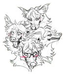 anthro blush eyewear glasses male solo lostgoose lostgoose_(character) mammal viverrid 2024 hi_res portrait sketch sketch_page