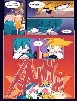 anthro dialogue duo glaring humor male multi_tail screaming tail text toony toony_eyes yelling yelling_at_another nazarsonicfan idw_publishing sega sonic_the_hedgehog_(comics) sonic_the_hedgehog_(idw) sonic_the_hedgehog_(series) kitsunami_the_fennec miles_prower canid canine fennec_fox fox mammal true_fox
