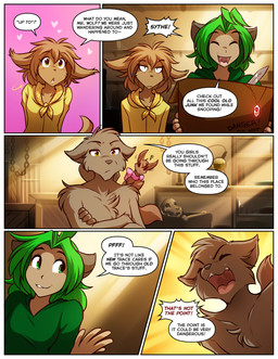amber_eyes angry anthro border bow_accessory breasts brown_body brown_fur brown_hair brown_tail carefree clothed clothed_anthro clothed_female clothed_male clothing crossed_arms dialogue digitigrade eyebrow_through_hair eyebrows female feral fur green_eyes green_hair group hair holding_object hoodie inside male open_mouth smile tail text topless topwear translucent translucent_hair white_border yelling conditional_dnp tom_fischbach twokinds karen_taverndatter madelyn_adelaide mrs._nibbly sythe_(twokinds) animal_humanoid basitin cat_humanoid felid felid_humanoid feline feline_humanoid humanoid keidran mammal mammal_humanoid rodent sciurid tree_squirrel 2025 comic digital_drawing_(artwork) digital_media_(artwork) english_text hi_res