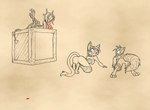 anthro ass_up barefoot box breasts butt clothed clothing container dipstick_tail feet female fur group hair laser_pointer male markings red_dot simple_background smile spade_tail tail tail_markings trio david_lillie dreamkeepers lilith_calah mace_(dreamkeepers) namah_calah domestic_cat felid feline felis lizard mammal reptile scalie animated digital_media_(artwork) short_playtime