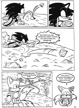 anthro chaos_emerald dandelion dialogue flower gem leaf plant ppol:45619 smoke thought_bubble tornado ayamepso sega sonic_the_hedgehog_(series) miles_prower sonic_the_hedgehog canid canine eulipotyphlan fox hedgehog mammal tagme