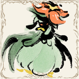 accessory border female female_humanoid flower flower_in_hair hair hair_accessory leaf plant red_eyes shadow_face simple_background solo tan_background yellow_border otiksimr nintendo pokemon elemental_creature elemental_humanoid flora_fauna generation_5_pokemon humanoid lilligant plant_humanoid pokemon_(species) 1:1 2025 low_res painting_(artwork) watercolor_(artwork)
