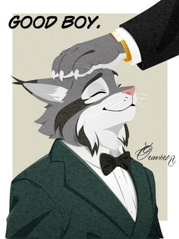 anthro bow_tie clock closed_smile clothed clothing dialogue duo eyes_closed fur good_boy green_clothing green_shirt green_topwear grey_body grey_fur headpat male mouth_closed praise shirt side_view simple_background smile suit text topwear watch oravert69522 disney zootopia milton_lynxley pawbert_lynxley canada_lynx felid feline lynx mammal 3:4 english_text hi_res signature father_(lore) father_and_child_(lore) father_and_son_(lore) parent_(lore) parent_and_child_(lore) parent_and_son_(lore) son_(lore)