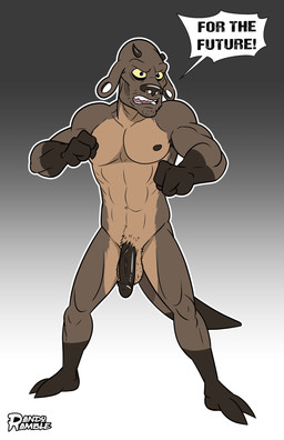 2_fingers anthro armpit_hair ball_tuft balls body_hair broken_horn dialogue ear_piercing facial_piercing fighting_pose fingers gauged_ear genitals horn humanoid_genitalia humanoid_penis male muscular nose_piercing nude penis piercing pose pubic_fuzz season_5_trailer_guy solo stubble text tuft yelling randoramble adult_swim cartoon_network rick_and_morty adam_(rick_and_morty) humanoid unknown_species absurd_res character_request english_text hi_res