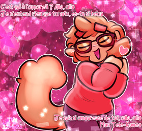 anthro blush cheek_tuft clothing eyewear facial_tuft fluffy fluffy_tail glasses head_tuft lyrics male solo sweater tail text topwear tuft wearing_glasses conditional_dnp tuvandalist bloons_tower_defense ninja_kiwi etienne_(bloons) haplorhine mammal monkey primate french_text hi_res