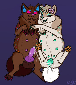 animal_genitalia animal_penis animal_vulva balls belly big_belly bodily_fluids both_pregnant canine_genitalia canine_penis canine_vulva cum cum_drip cum_inside dripping duo erection female feral fur genital_fluids genitals looking_at_viewer male male/female multi_nipple multiple_pregnancies nipples open_mouth penis pregnant pregnant_female pregnant_feral pregnant_male pregnant_sex quadruped sex sheath simple_background spread_legs spreading tail vulva conditional_dnp heliofox astera_(sweerpotato) cosmo_(sweerpotato) shibe canid canine canis domestic_dog mammal shiba_inu spitz digital_media_(artwork) hi_res
