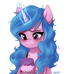 blue_hair blush bowed_string_instrument bracelet eyelashes female glowing glowing_horn hair hooves horn jewelry looking_down magic musical_instrument purple_body purple_eyes solo string_instrument violin marenlicious hasbro mlp_g5 my_little_pony mythology nickelodeon spongebob_squarepants izzy_moonbow_(mlp) equid equine mammal mythological_creature mythological_equine unicorn hi_res meme
