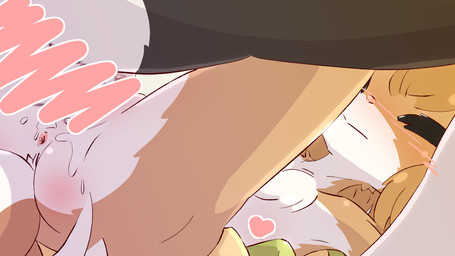 anthro anus blush bodily_fluids butt censor_bar cum duo female genital_fluids genitals ineffective_censorship loli male male/female vulva young young_anthro aogitsune_jitto canid canine canis domestic_dog mammal 16:9 2021 animated animated_png censored loop mosaic_censorship widescreen