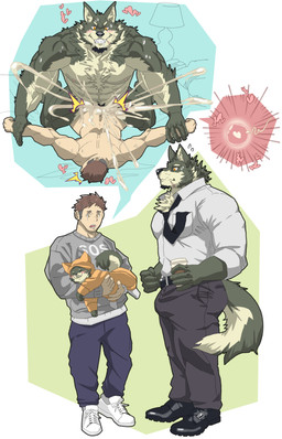 abs anal anthro anthro_penetrating anthro_penetrating_human arm_grab bareback blush bodily_fluids bottomwear brown_hair bulge butt clenched_teeth clothing countershade_torso countershading cum cum_in_ass cum_inside dominant ejaculation excessive_cum excessive_genital_fluids facial_scar family footwear fur gay_dads genital_fluids group hair heart_symbol human_on_anthro human_parent_anthro_child human_penetrated impregnation internal interspecies interspecies_impregnation kemono larger_anthro larger_dom male male/male male_impregnation multicolored_body multicolored_fur muscular muscular_anthro muscular_male necktie neonate nipples nude ovum ovum_with_heart pants pecs penetration plantigrade pregnant pregnant_male scar sex shoes size_difference smaller_human smaller_penetrated sperm_cell sweat sweater tail teeth topwear young chan_kiti_chan canid canine canis human mammal wolf absurd_res hi_res father_(lore) father_and_child_(lore) father_and_son_(lore) parent_(lore) parent_and_child_(lore) parent_and_son_(lore) son_(lore)