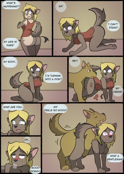 all_fours anthro biped black_border black_nose blonde_hair blue_eyes blush border breasts breath brown_body brown_fur busty_feral butt butt_expansion clenched_teeth clothed clothing dialogue digitigrade duo expansion eyes_closed female feral feral_on_feral forced forced_transformation fur grey_body grey_fur hair heart_eyes heart_symbol human_to_anthro inside kneeling looking_back_at_self looking_pleasured male male/female motion_lines nude paws quadruped sex sitting sitting_on_ground species_transformation speech_bubble standing teeth text tongue tongue_out torn_clothing transformation transformation_sequence frankenjade canid canine canis domestic_dog mammal 2020 absurd_res colored comic english_text hi_res shaded