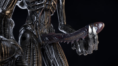 animal_genitalia anthro aroused aroused_male balls black_body black_exoskeleton dark_body depth_of_field digitigrade dominant erection exoskeleton extra_fingers fingers first_person_view genital_slit genitals glistening glistening_body hand_on_head hand_to_viewer holding_penis inviting inviting_to_sex inviting_viewer knot knotted_penis larger_humanoid long_penis male nude penis perineum predator/prey science_fiction seductive size_difference solo spiked_penis spikes spikes_(anatomy) standing teratophilia tube xenophilia aureuswolf xenomaker_(modeler) alien_(franchise) alien humanoid scalie xenomorph 16:9 3d_(artwork) blender_(artwork) blender_cycles_(artwork) digital_media_(artwork) hi_res widescreen