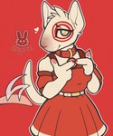 anthro belt breasts brown_nose closed_smile clothed clothing collar dress eyebrows eyelashes facial_markings female fully_clothed fur head_markings heart_pupils heart_symbol index_to_index logo looking_at_viewer markings mascot medium_breasts mouth_closed pawpads pink_pawpads pupils red_body red_clothing red_collar red_dress red_fur red_markings smile snout solo tail tail_motion tailwag tan_body tan_fur three-quarter_view white_belt white_pupils yellow_eyes kyeacel target_corporation bullseye_(target) spot_(jayrnski) bull_terrier canid canine canis domestic_dog hunting_dog mammal terrier 2024 5:6 adversarial_noise artist_logo digital_media_(artwork) half-length_portrait hi_res portrait watermark