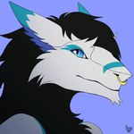 1:1 animated eyebrows facial_piercing hair kete king_chulapa looking_at_viewer male neck_tuft nose_piercing nose_ring open_mouth piercing raised_eyebrow ring_piercing sergal sharp_teeth short_playtime smile solo teeth tuft
