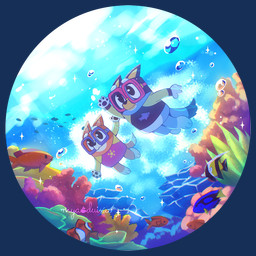 air_bubble anthro biped black_eyes black_nose blue_body clothed clothing coral_reef countershade_face countershade_torso countershading duo eyebrows eyewear female goggles multicolored_body outside pawpads swimming swimming_goggles tan_body two_tone_body underwater water white_body white_countershading young young_anthro young_female sunnynoga bluey_(series) bingo_heeler bluey_heeler ambient_fish ambient_sealife anthozoan australian_cattle_dog canid canine canis cattledog cnidarian coral domestic_dog herding_dog mammal marine pastoral_dog 1:1 2025 alpha_channel sibling_(lore) sister_(lore) sisters_(lore)