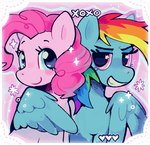 blue_body duo female female/female happy heart_symbol raimbow_hair smile using_wings wing_hug wings cupidcry friendship_is_magic hasbro my_little_pony mythology pinkie_pie_(mlp) rainbow_dash_(mlp) equid equine horse mammal mythological_creature mythological_equine pegasus pony hi_res