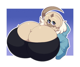 anthro big_breasts black_eyes breasts cleavage clothed clothing female fur hair huge_breasts hyper hyper_breasts looking_at_viewer simple_background smile solo tan_body tan_fur tan_hair topwear dewbber nintendo pokemon absol generation_3_pokemon pokemon_(species) 2023 6:5 character_request digital_media_(artwork) hi_res